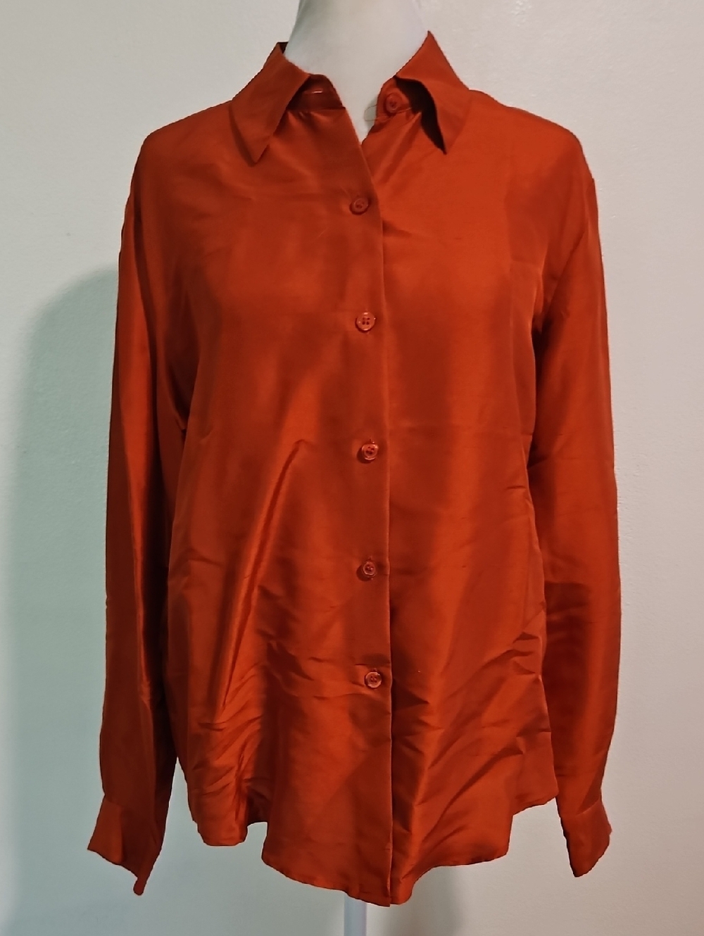 G Brand Orange Silk Blouse M